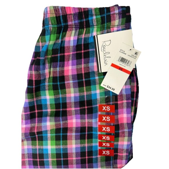 Roudelain Women’s PJ Pants XS Plaid Multicolor Soft Flannel Lounge Sleep Bottoms - Picture 4 of 5